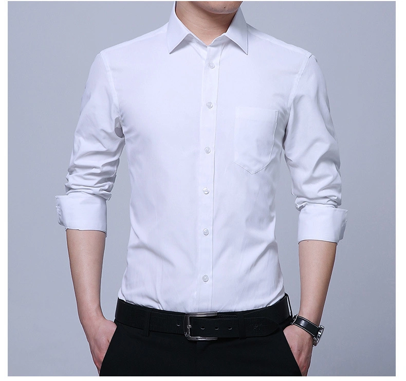 2023 Wholesale Custom Mens Long Sleeve 100% Cotton Casual Formal Office Custom Logo Mens Shirt