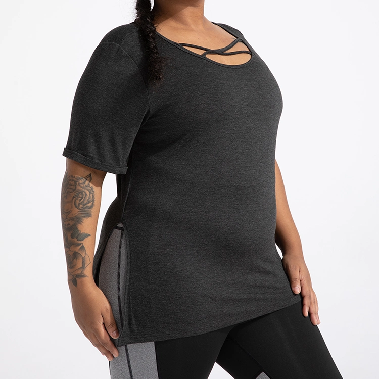 Sexy Seamless Women Plus-Size Sports Blouse Women′ S Yoga Wear Short-Sleeved Running Shirt