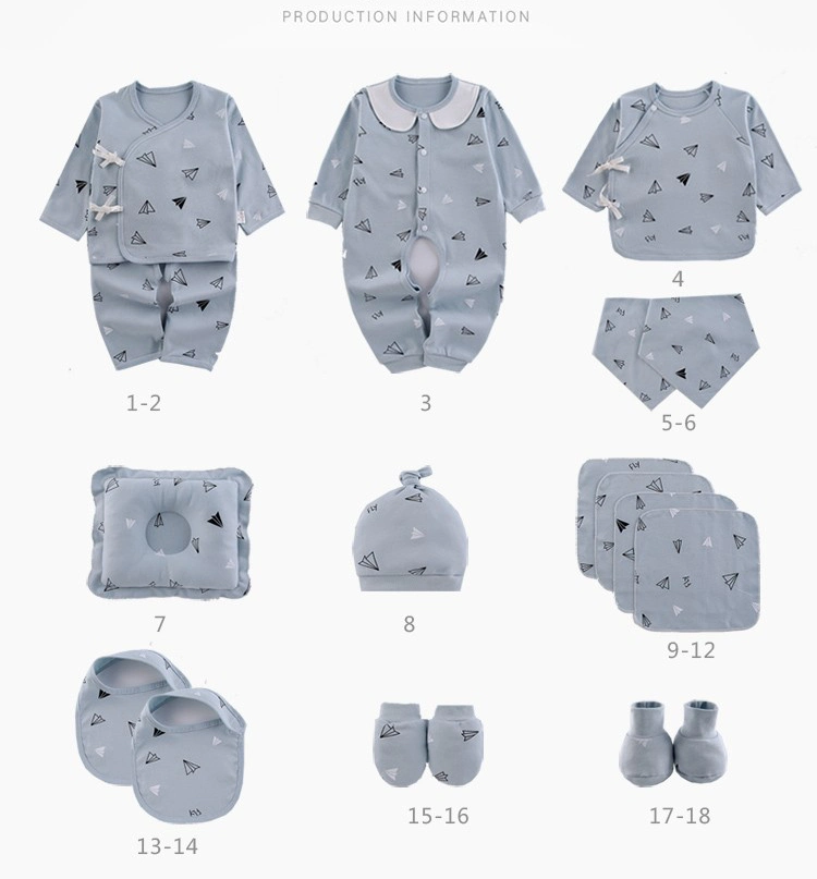 Wholesale 18PCS 21PCS 23 PCS 0-2year Baby Sleepwear Gift Package Newborn Clothes Baby Gift 100% Cotton Baby Clothes Gift Set