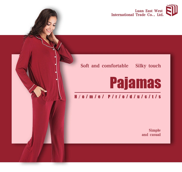 ODM Factory Luxury Hot Sleepwear Pajamas 2 Piece Pajama Set Women